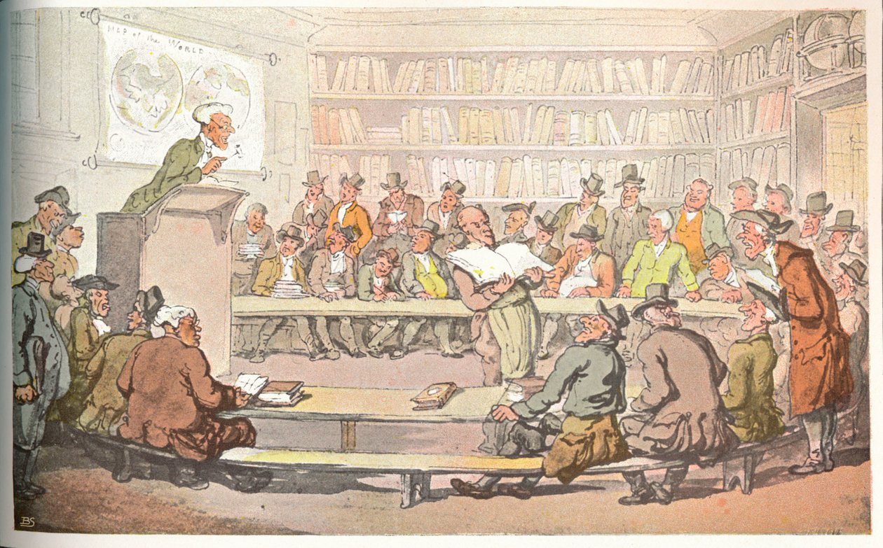 Eine Buchauktion, ca. 1810 von Otto Limited