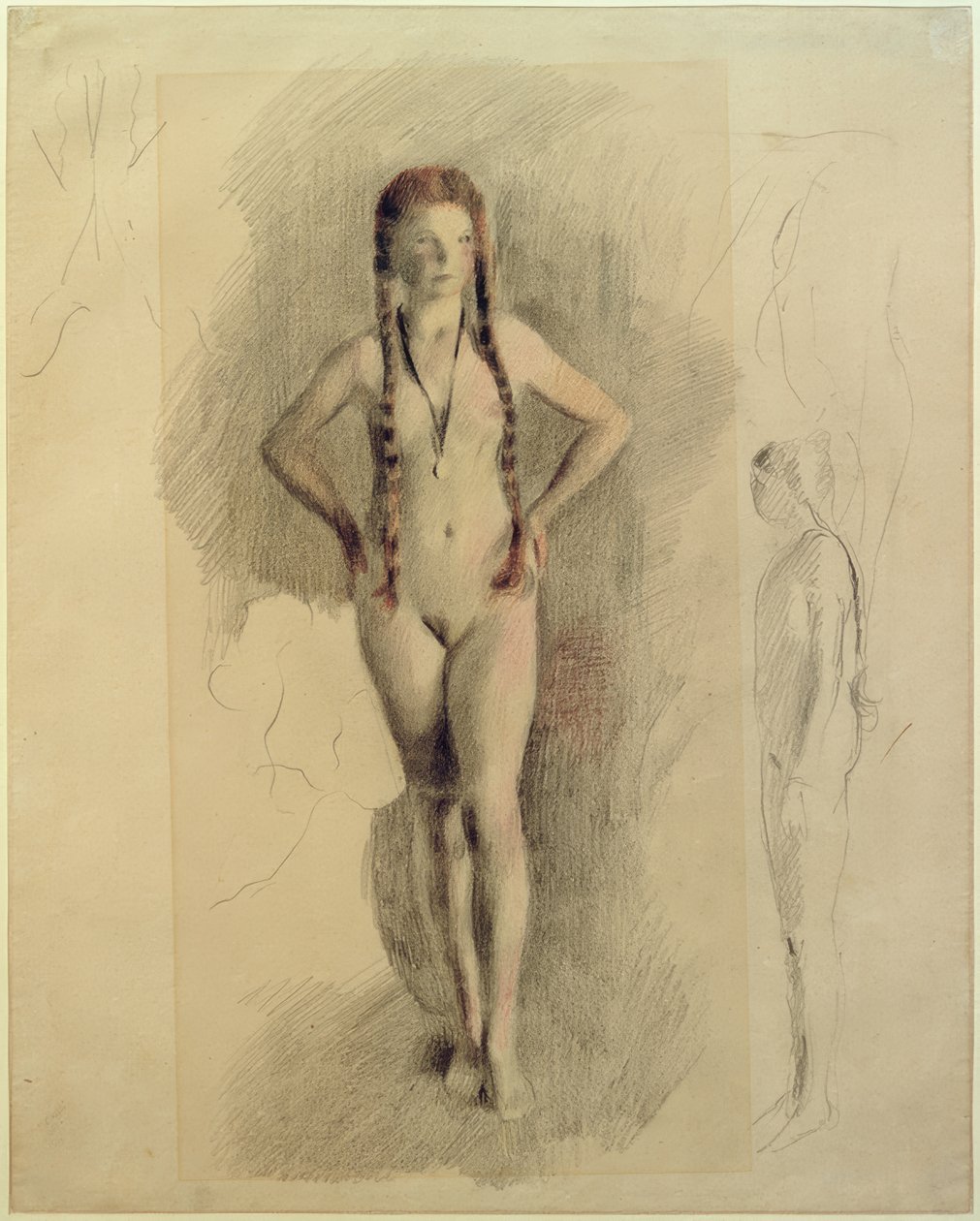 Mädchen mit Medaillon von Otto Meyer Amden