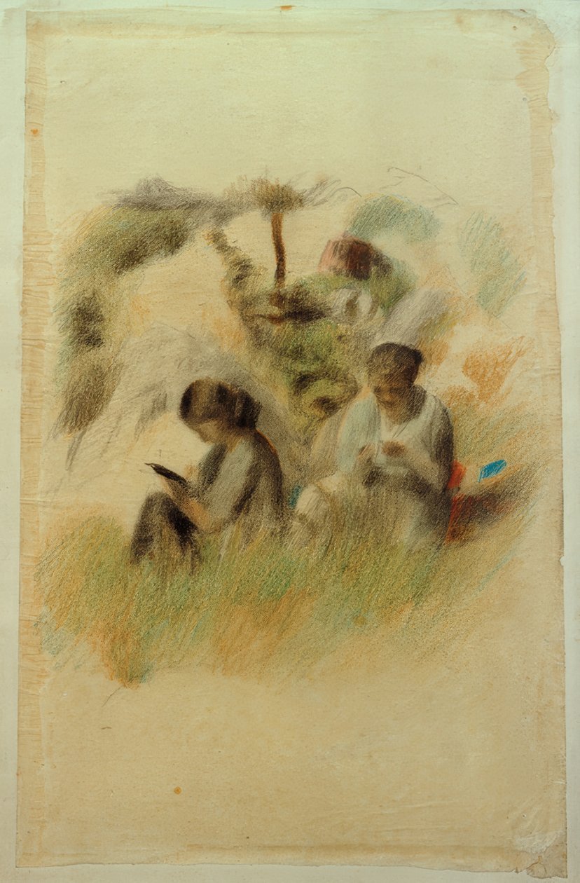 Zwei Frauen in Landschaft von Otto Meyer Amden