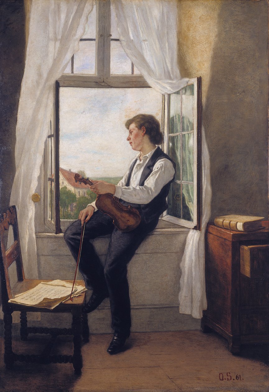 Der Geiger am Fenster von Otto Scholderer