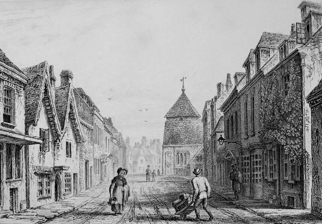 Cheesehill Street Winchester, ca. 1830 (Stich) von Owen Brown Carter