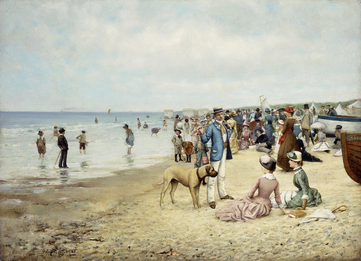Ein Tag am Strand, 1885 von Owen Dalziel