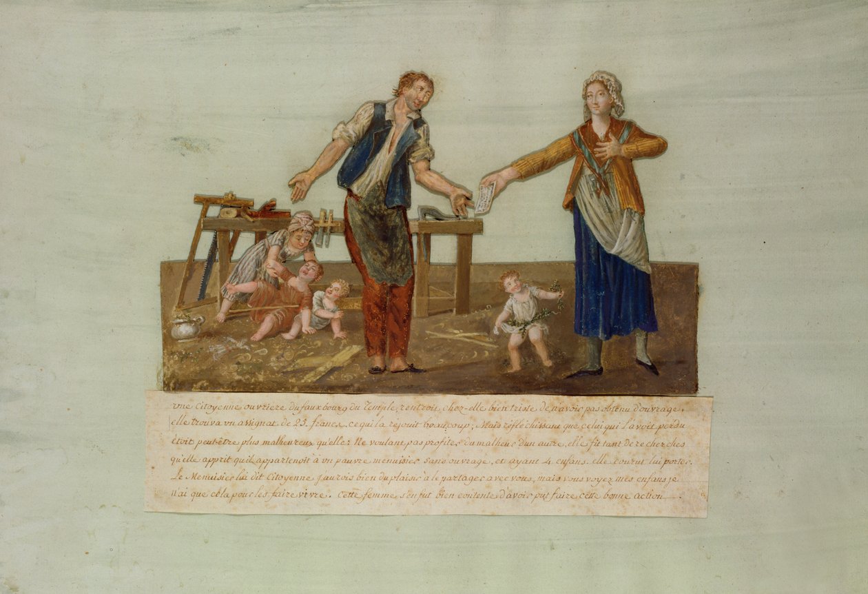 Die Ehrlichkeit einer Bürgerin des Tempelviertels in Paris von P. A. and J.B. Lesueur