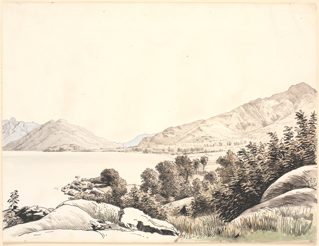 Szene aus einem norditalienischen See von P.C. Skovgaard