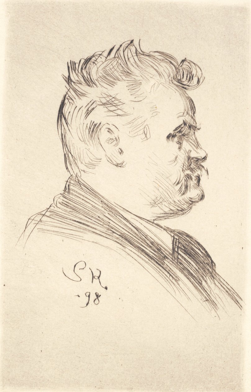 Porträt von Carl Locher, Profil von Peder Severin Krøyer