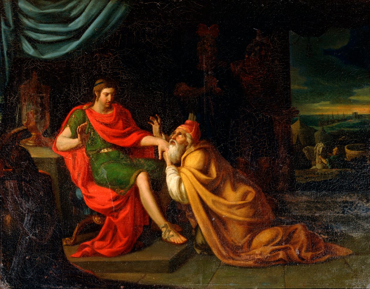 Priamos und Achilles, 17. Jahrhundert von Padovanino