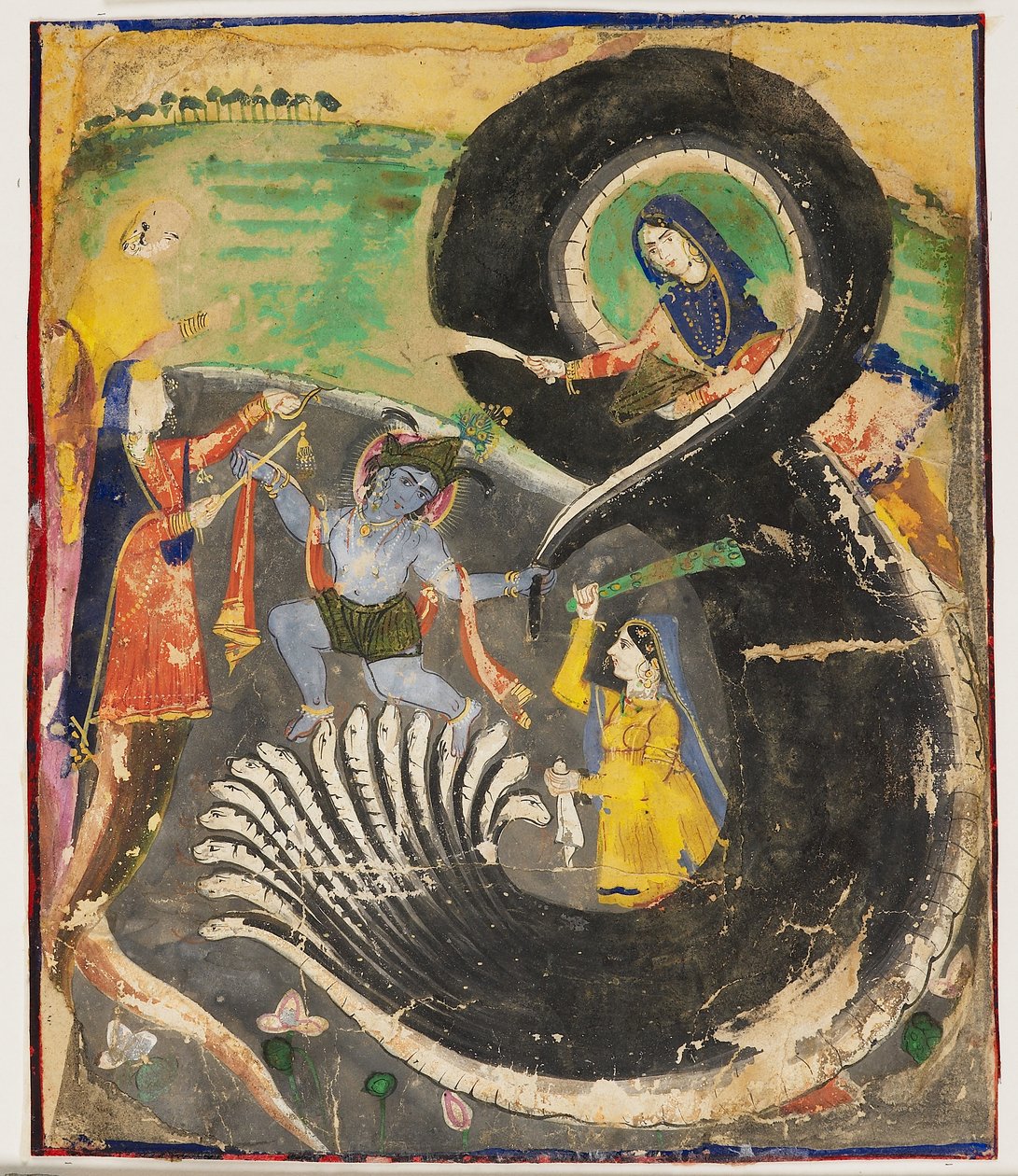 Krishna und der Naga Kaliya von Pakistani School