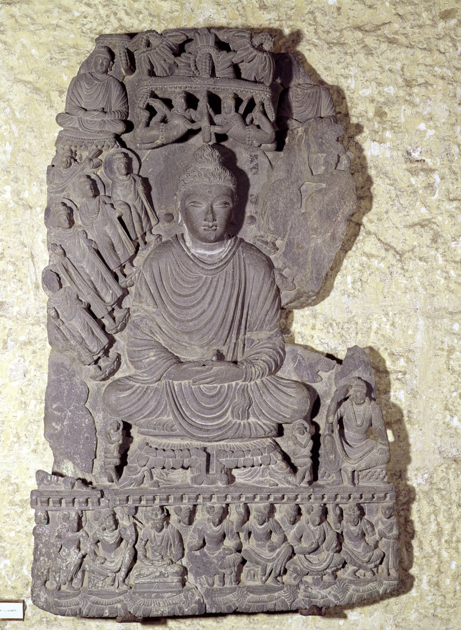 Sitzender Buddha in Meditation, 1.-4. Jahrhundert von Pakistani School