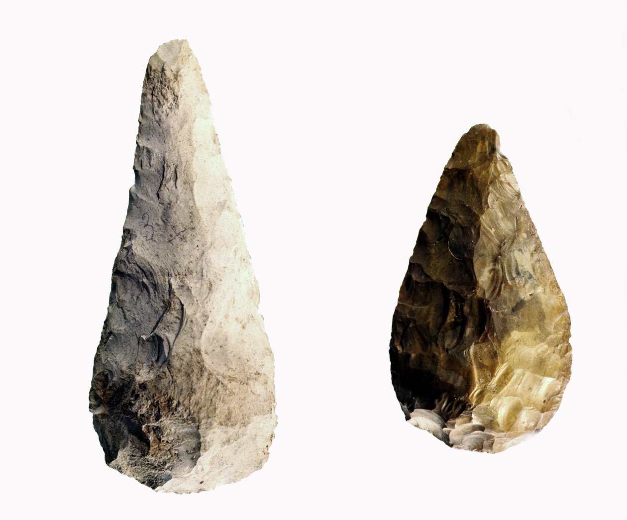 Zwei Klingen, aus Saint-Acheul, Unteres Acheuléen, ca. 20.000 v. Chr. von Paleolithic