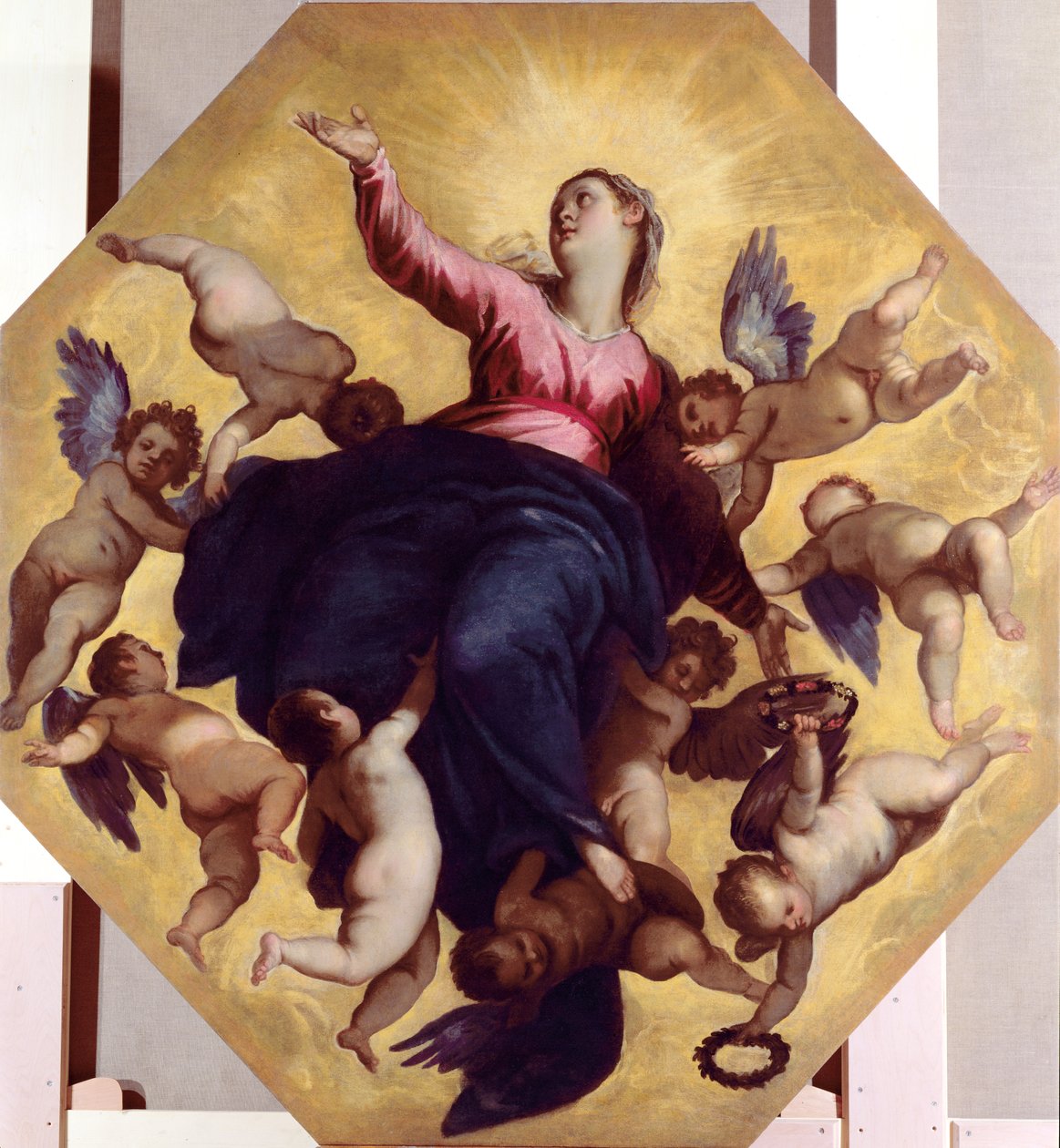 Madonna von Engeln getragen von Palma Il Giovane