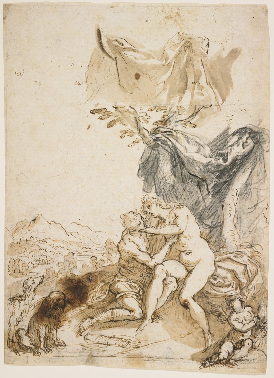 Venus und Adonis, ca. 1620 von Palma Il Giovane