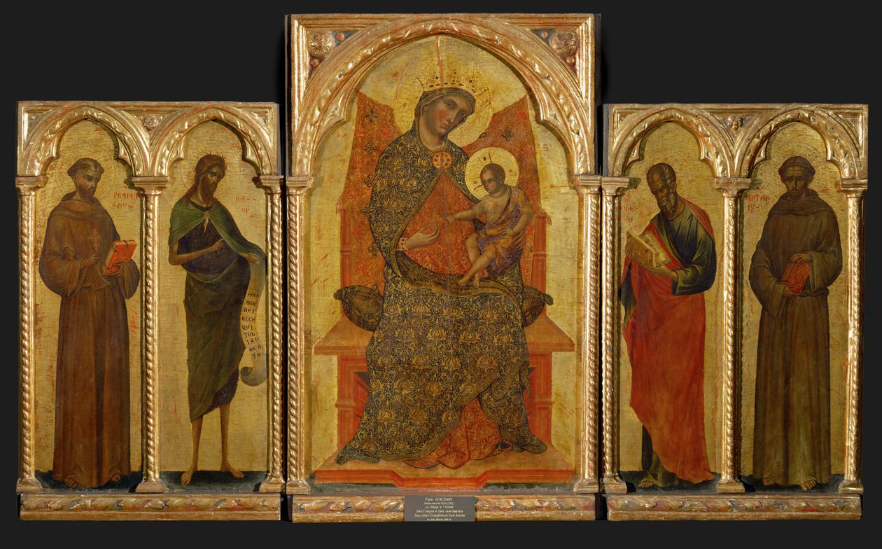 Polyptychon. Mitteltafel: Madonna mit Kind von Paolo Veneziano