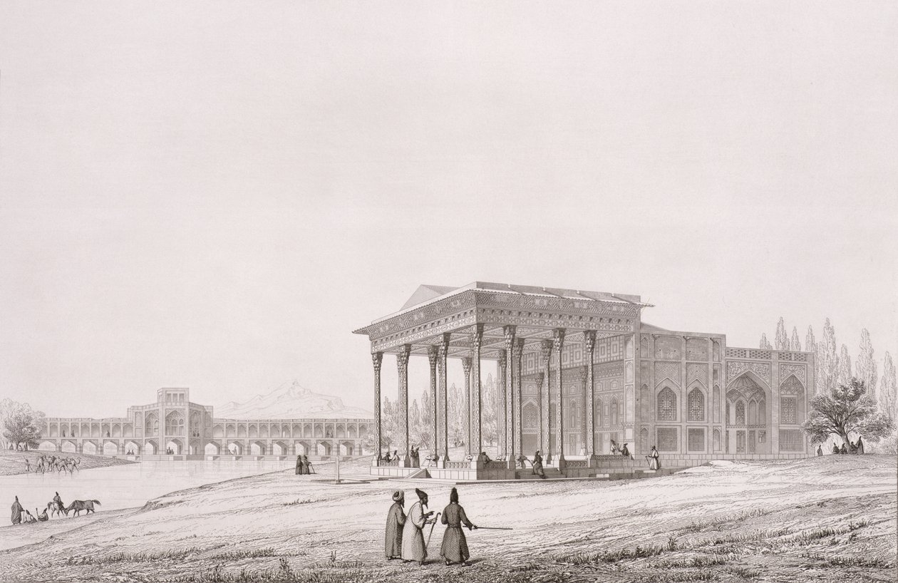 Außenansicht des Spiegelsaals, Isfahan, Tafel 33 aus 