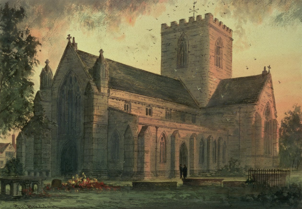Kathedrale von St. Asaph, Ansicht von Südwesten von Paul Braddon