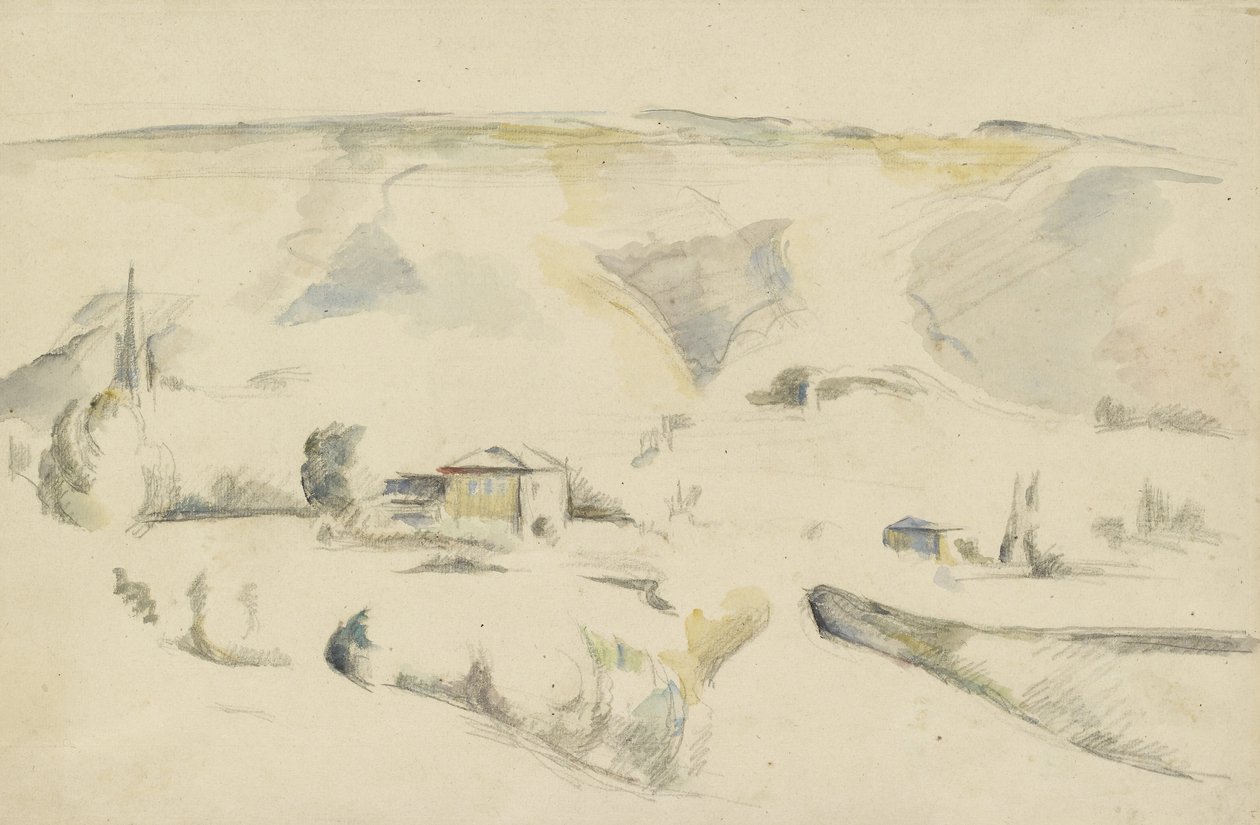 Ansicht über ein Tal (Recto) von Paul Cézanne