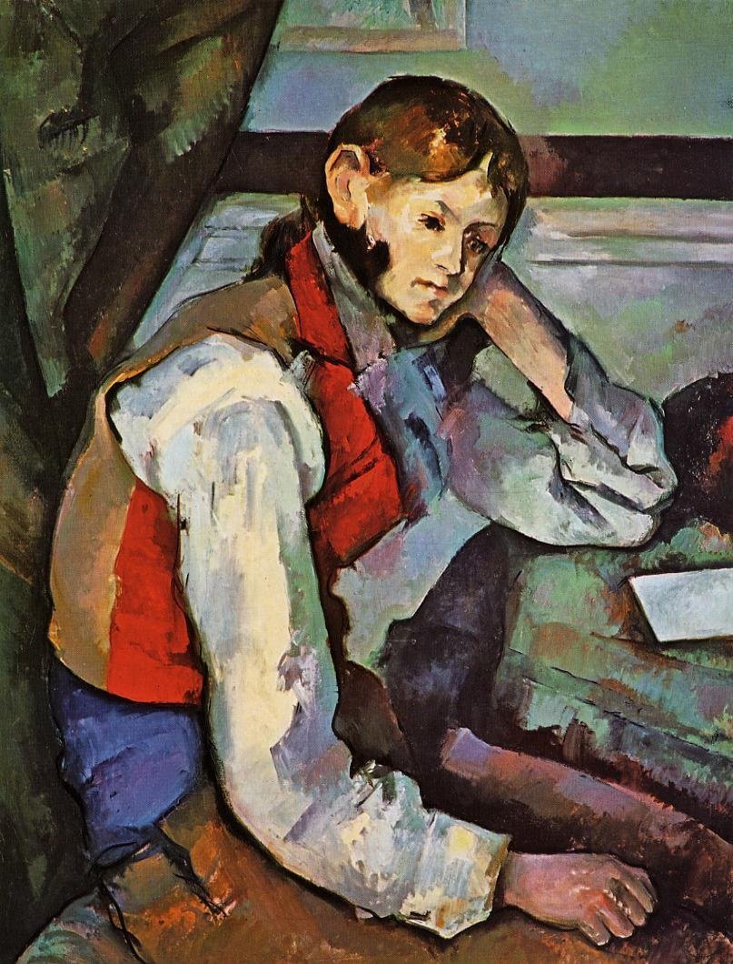 Junge in einer roten Weste von Paul Cézanne