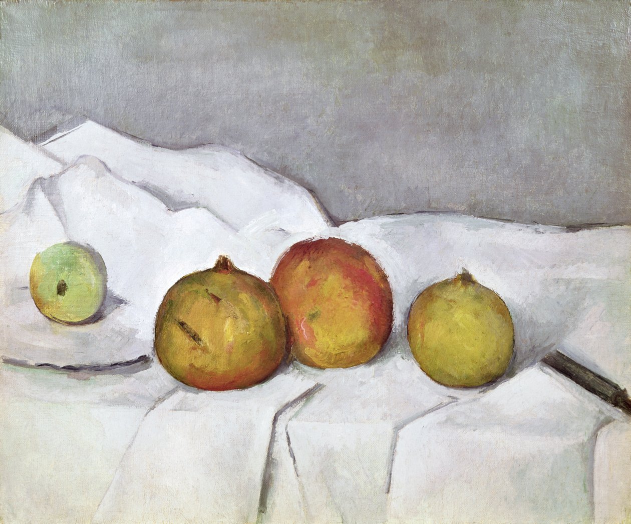 Obst auf einem Tuch, ca. 1890 von Paul Cézanne