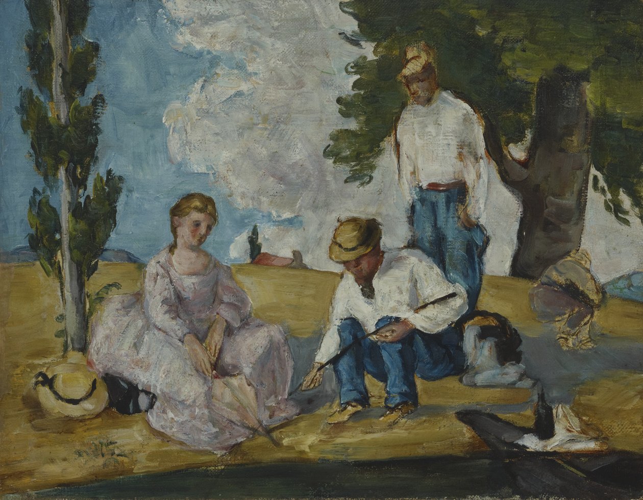 Picknick an einem Flussufer, 1873-74 von Paul Cézanne