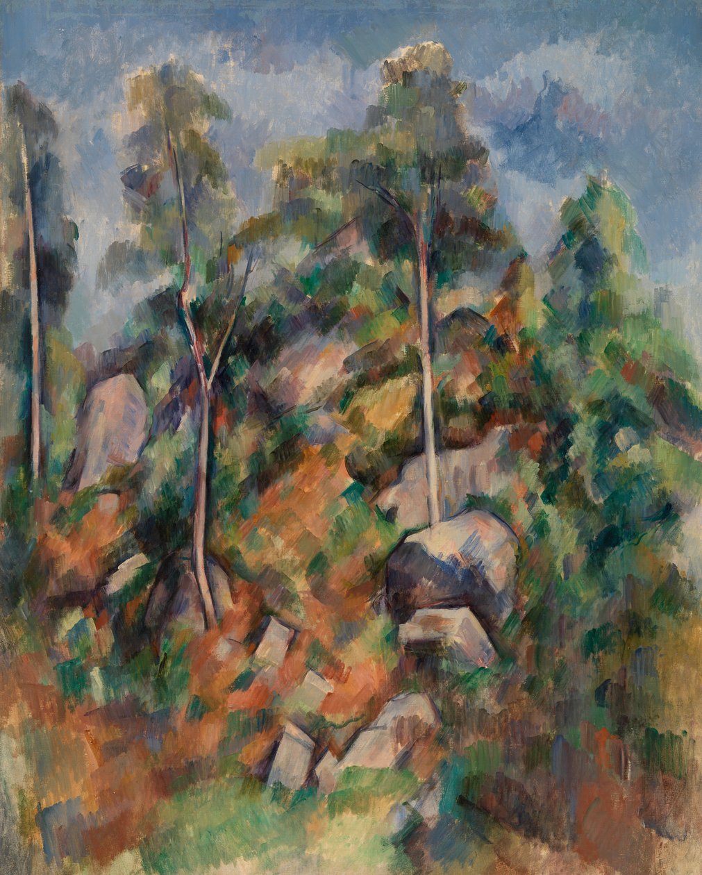 Felsen und Bäume von Paul Cézanne