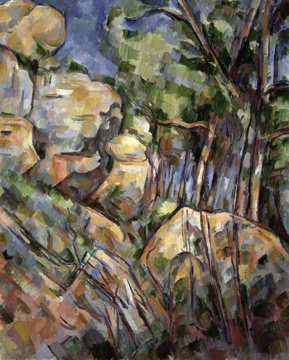 Felsen nahe den Höhlen unter dem Château Noir, ca. 1904 von Paul Cézanne