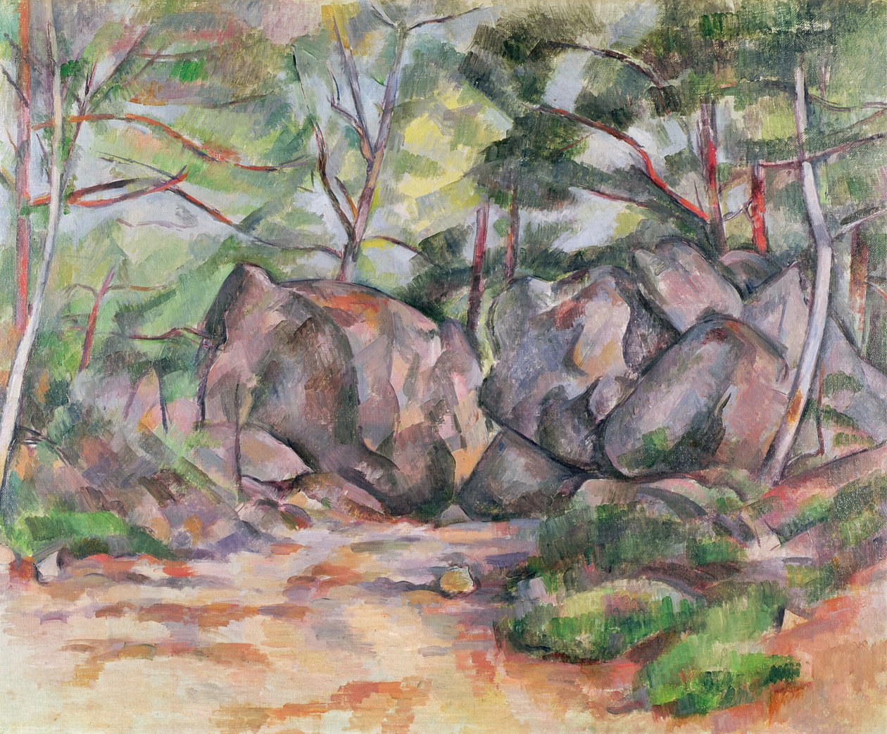 Wald mit Felsen, 1893 von Paul Cézanne