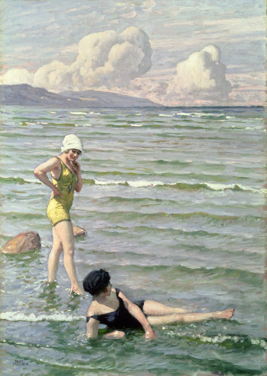 Mädchen beim Baden von Paul Fischer
