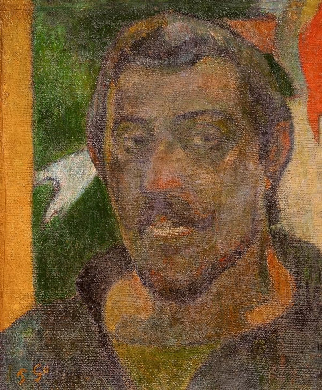 Selbstporträt mit Ondine von Paul Gauguin