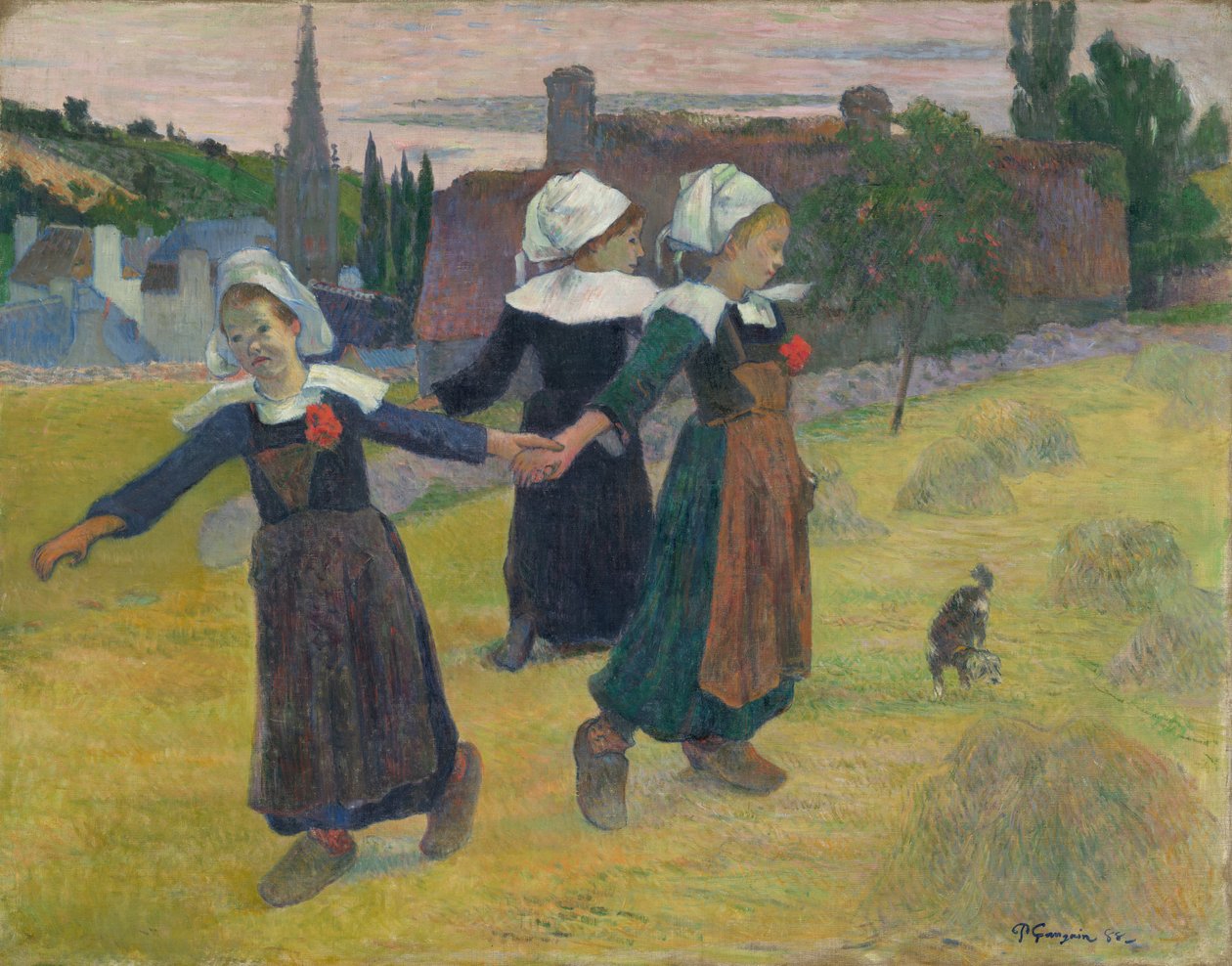 Bretonische Mädchen tanzen, Pont-Aven von Paul Gauguin