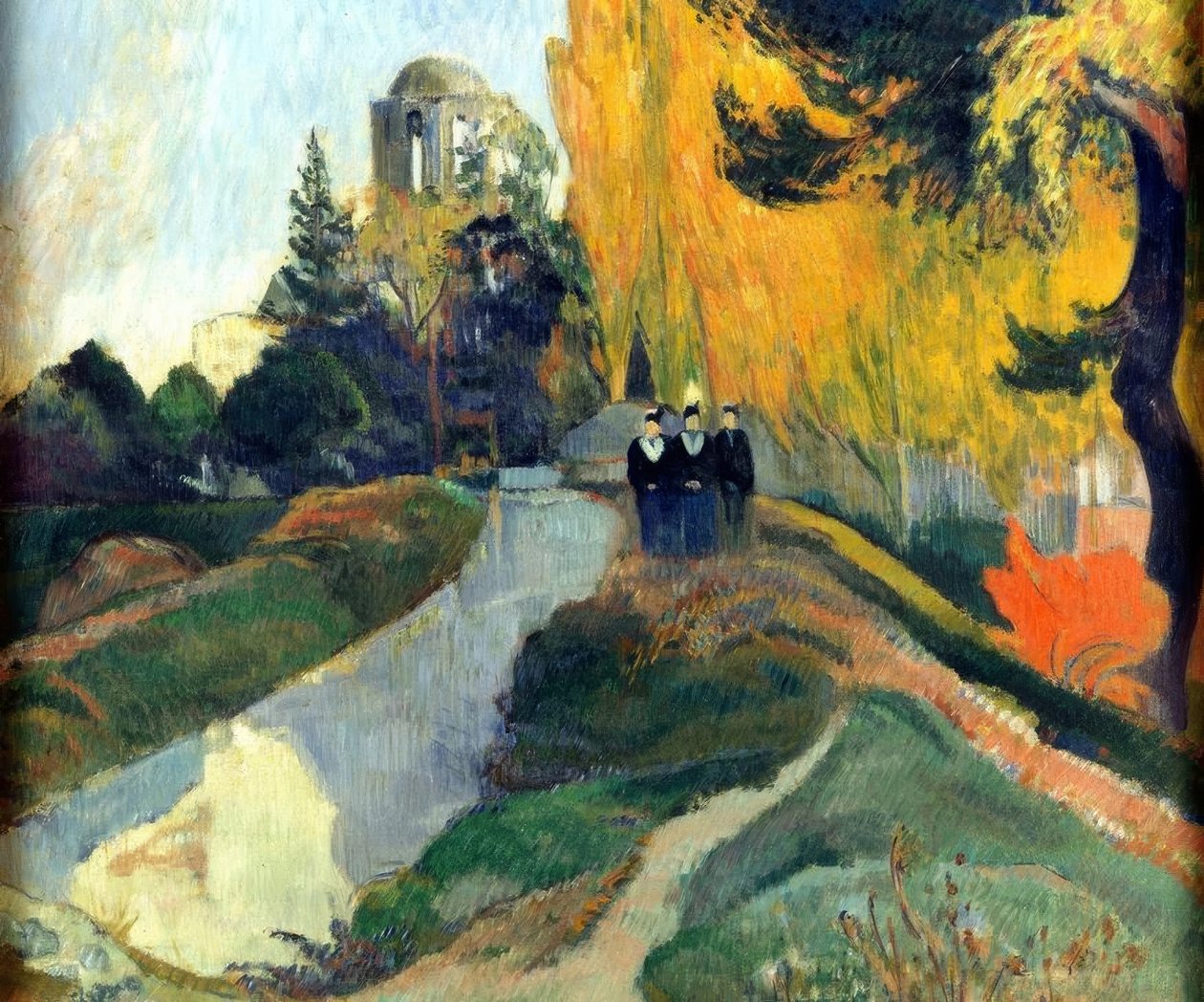 Les Alyscamps (Landschaft oder Die drei Grazien am Tempel der Venus) von Paul Gauguin