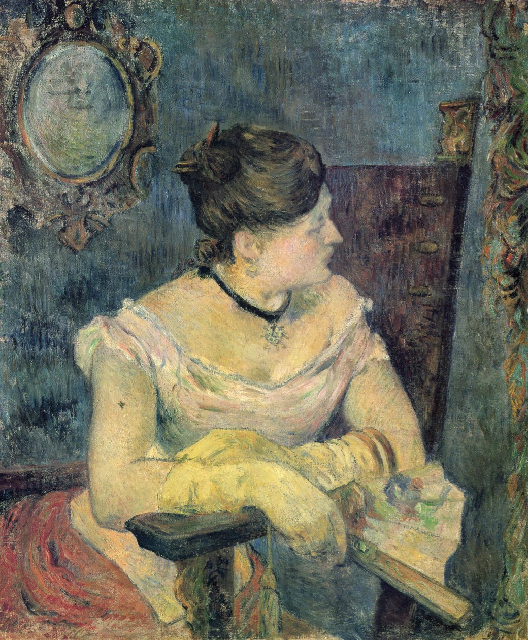 Porträt der Mme Gauguin im Abendkleid von Paul Gauguin