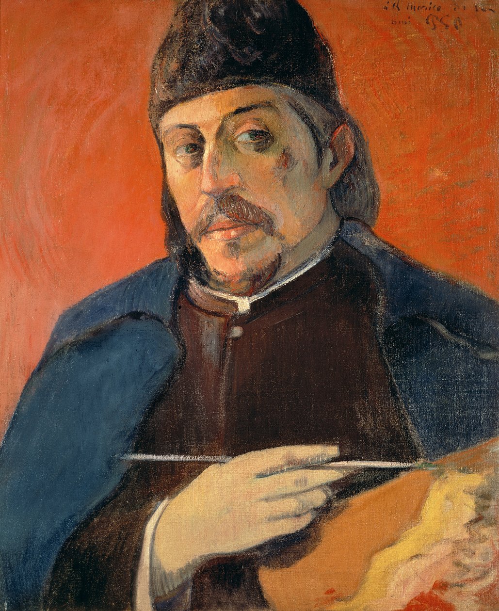 Selbstporträt mit einer Palette, 1893-94 von Paul Gauguin