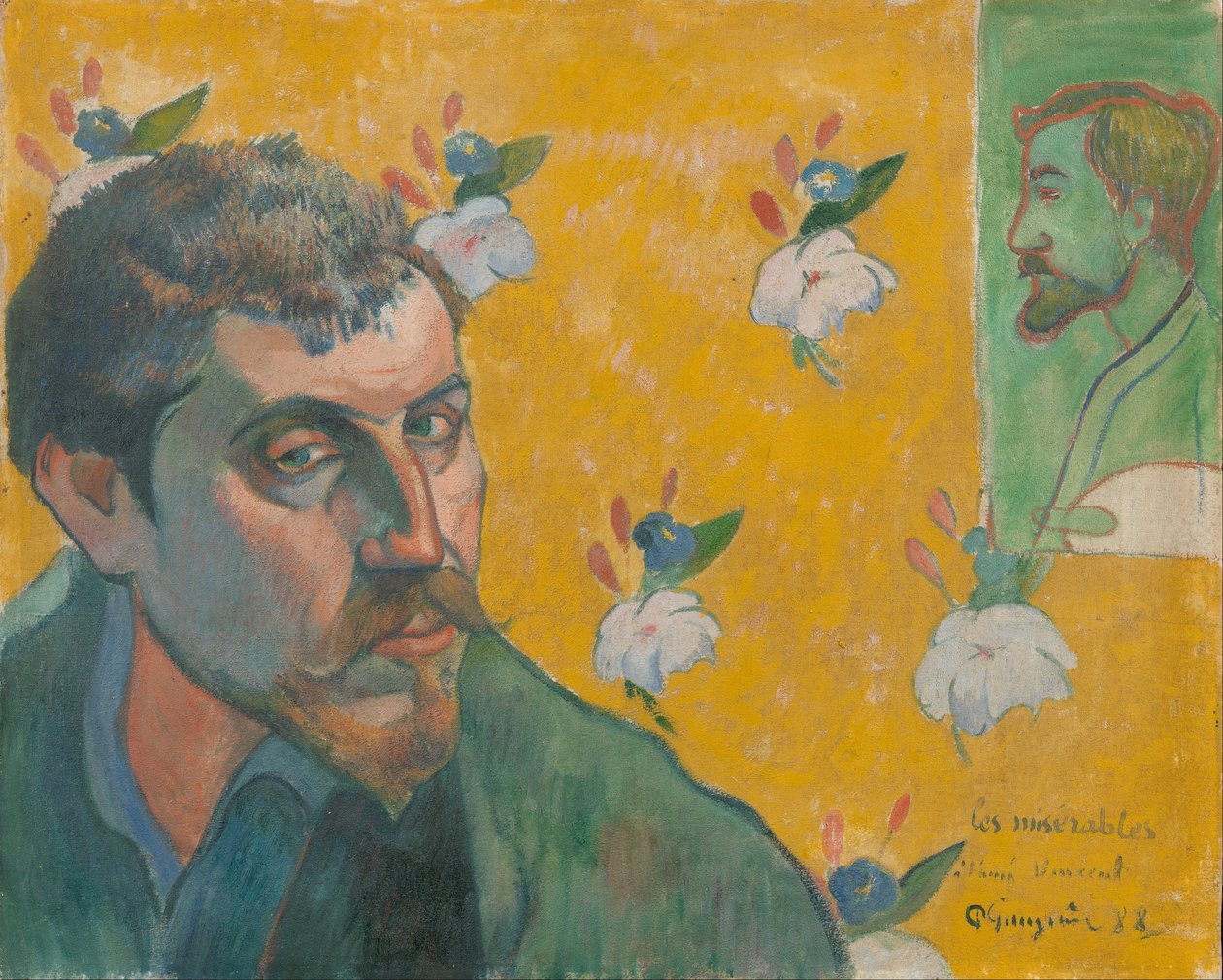 Selbstporträt mit Porträt von Bernard von Paul Gauguin