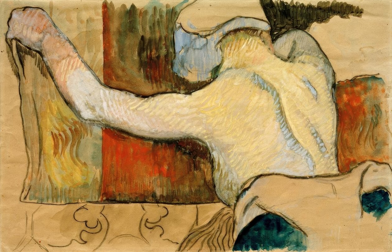 Studie für Frauen mit Schweinen oder Mittagshitze von Paul Gauguin