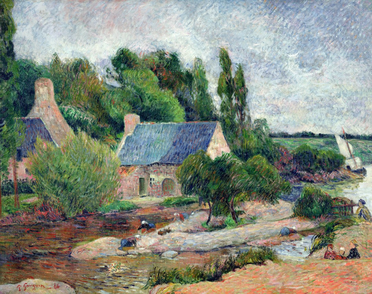 Wäscherinnen in Pont-Aven, 1886 von Paul Gauguin