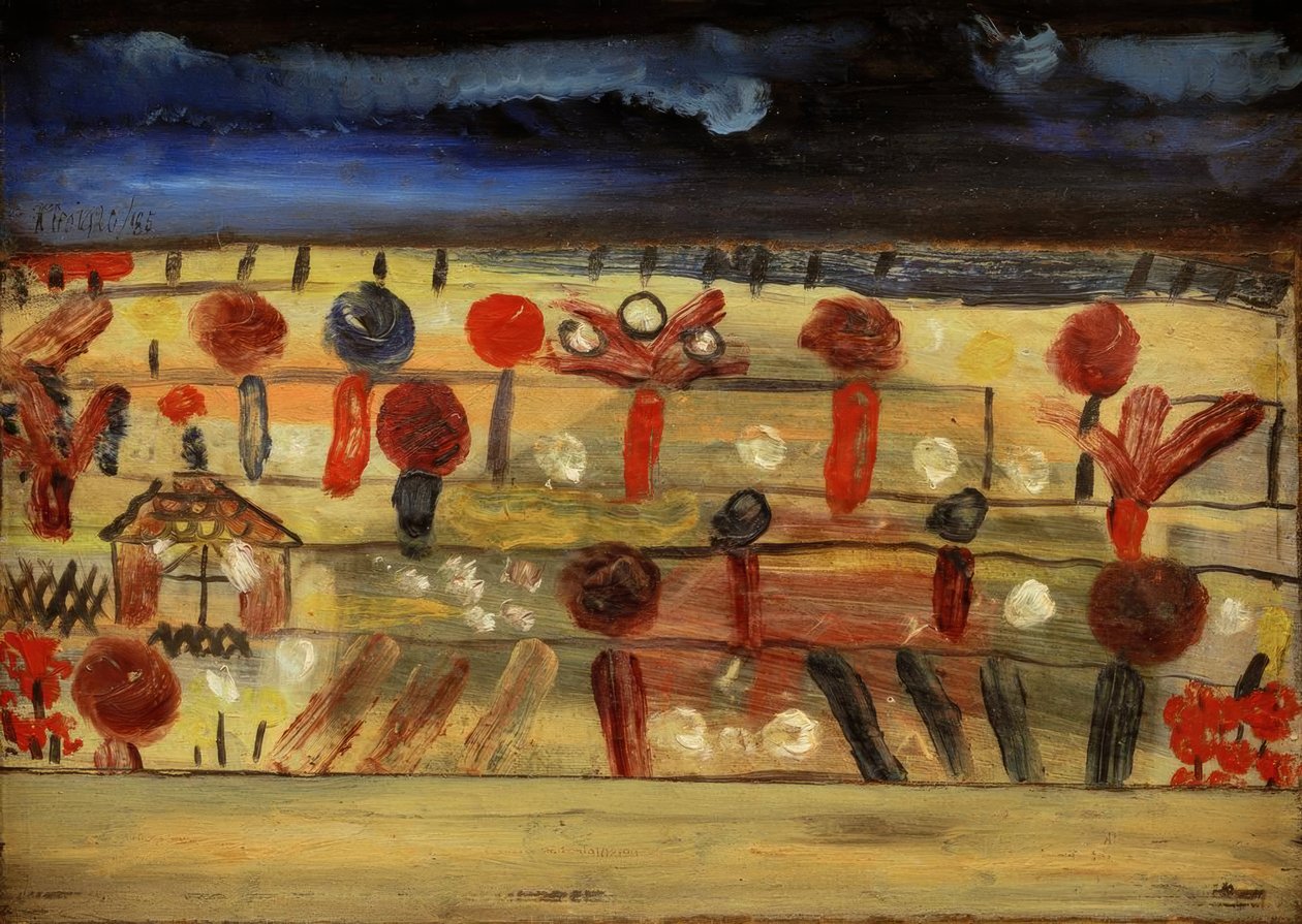 Garten in der Ebene II (mit dem Gartenhäuschen) von Paul Klee