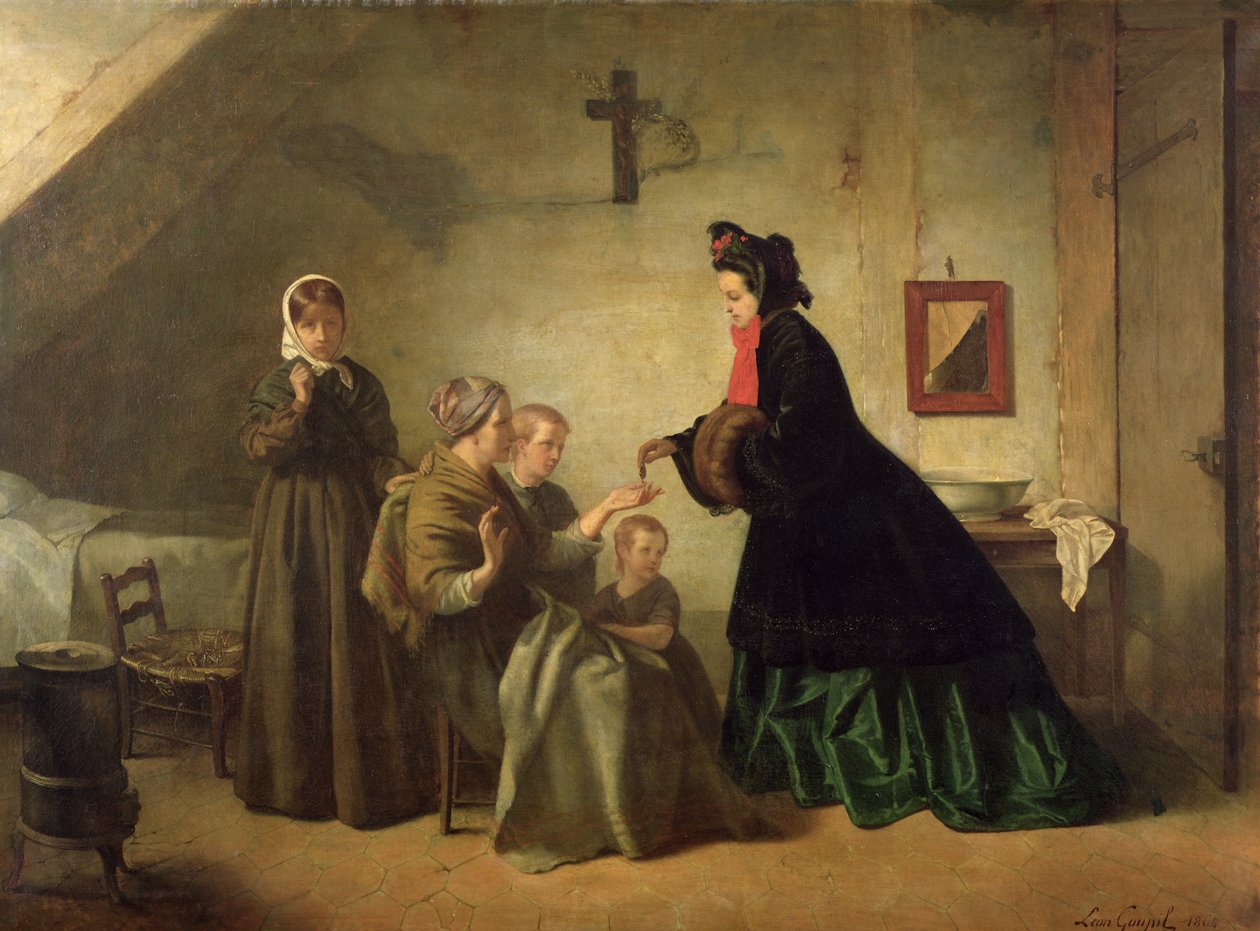 Kaiserin Eugenie (1826-1920) besucht die Unglücklichen, 1864 von Paul Leon Lucien Gopil