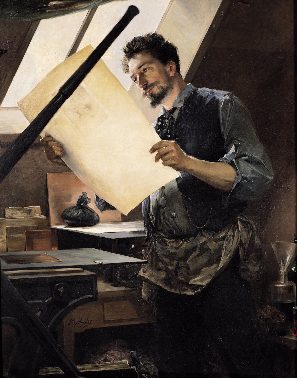 Felicien Rops in seinem Atelier von Paul Mathey