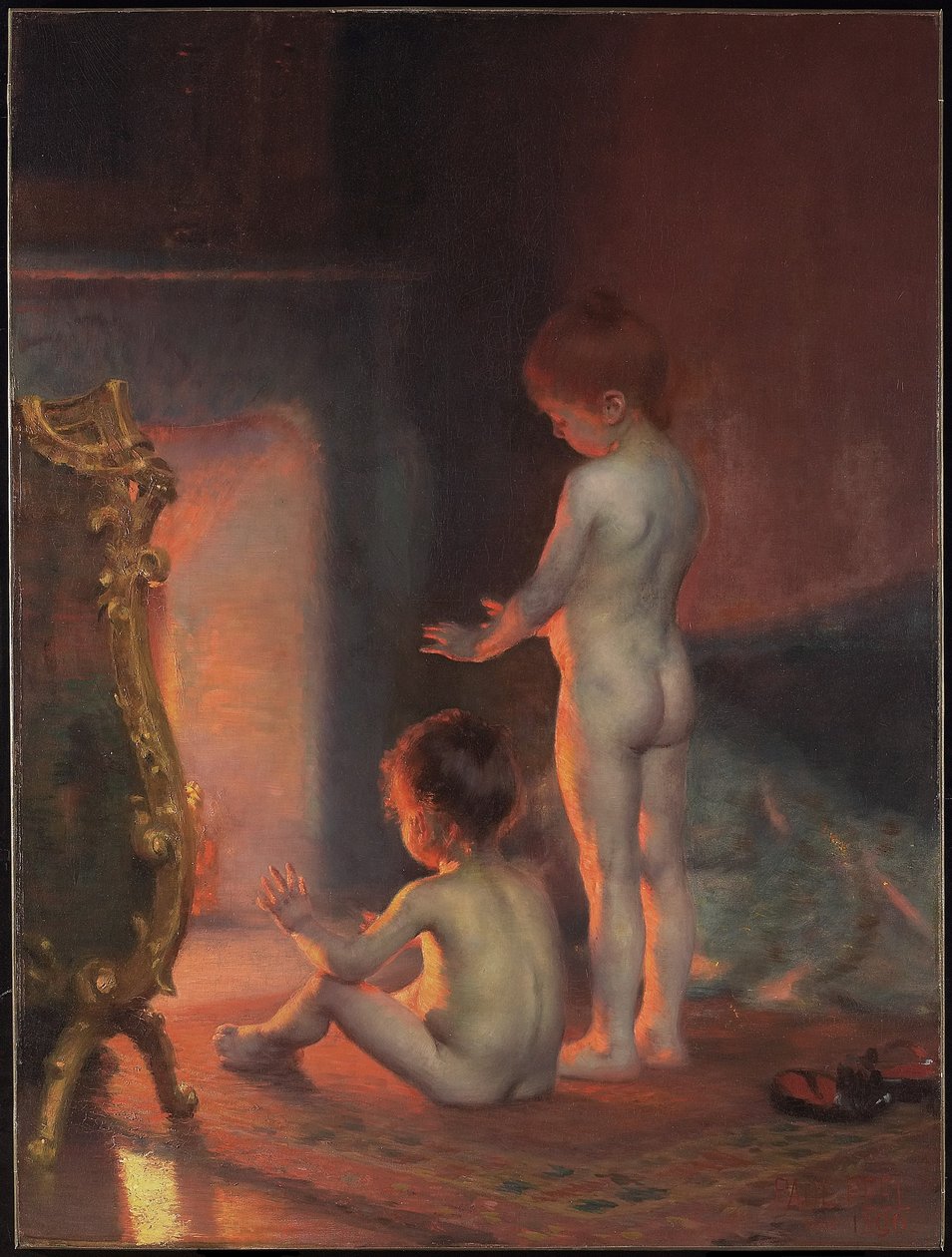 Nach dem Bad, 1890 von Paul Peel
