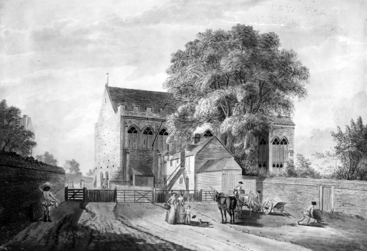 Nordostansicht des Palastes von König Johann in Eltham in Kent, 1787 von Paul Sandby