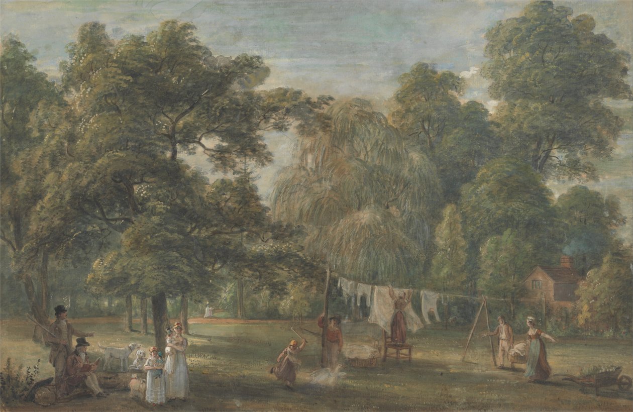 Der Garten des Hauses von Thomas Sandby in Englefield Green bei Windsor von Paul Sandby