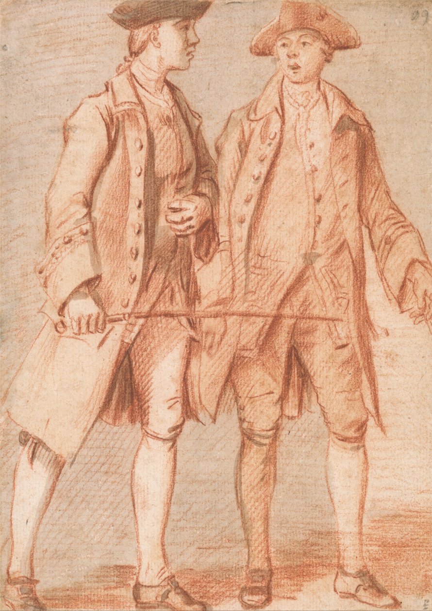 Zwei Männer, einer hält eine Peitsche von Paul Sandby