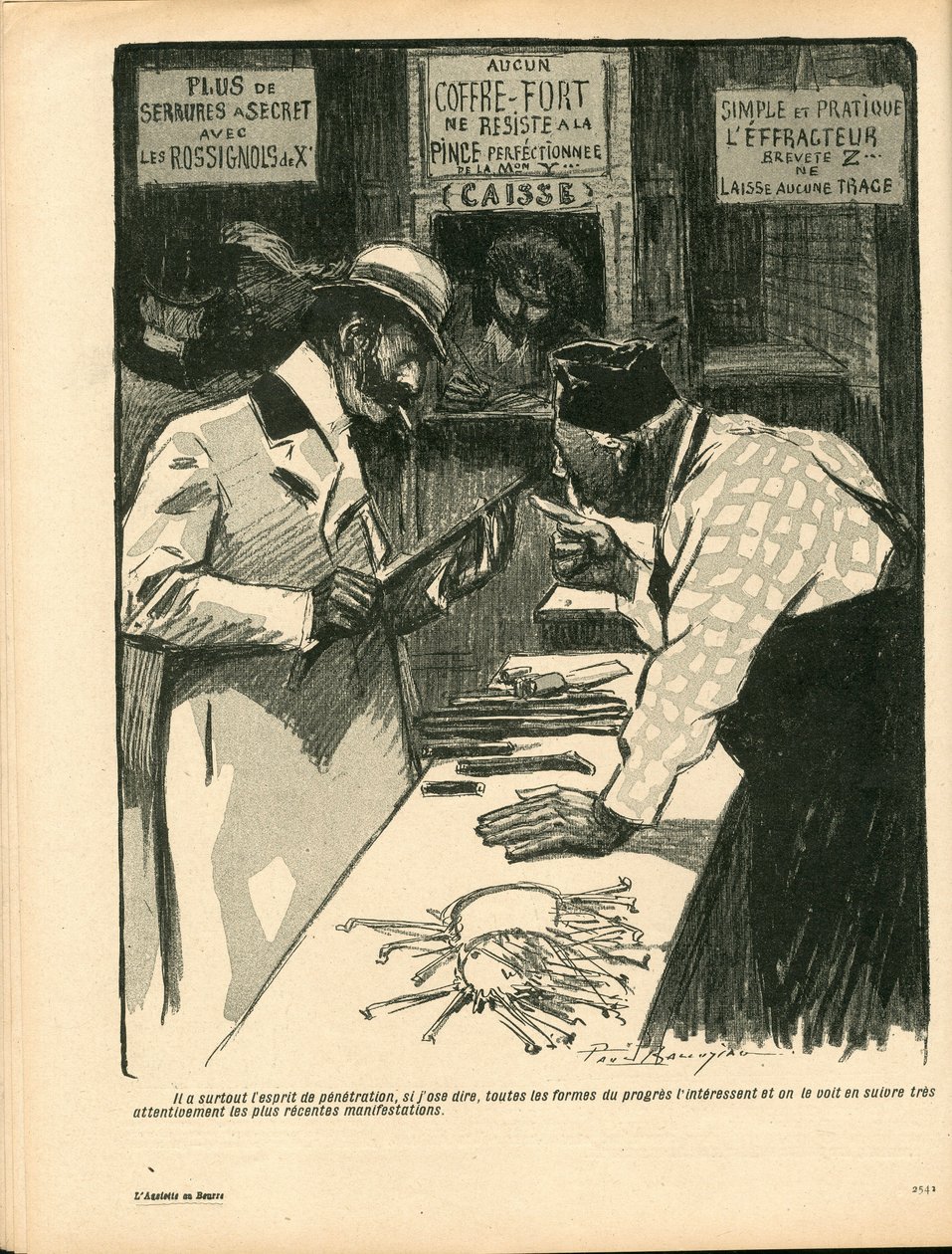 Der Butterteller, Satirisch in Farben von Paul Balluriau