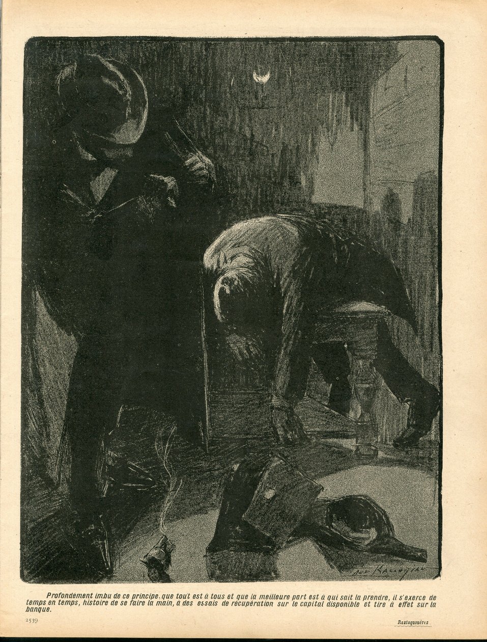 Der Butterteller, Satirisch in Farben von Paul Balluriau
