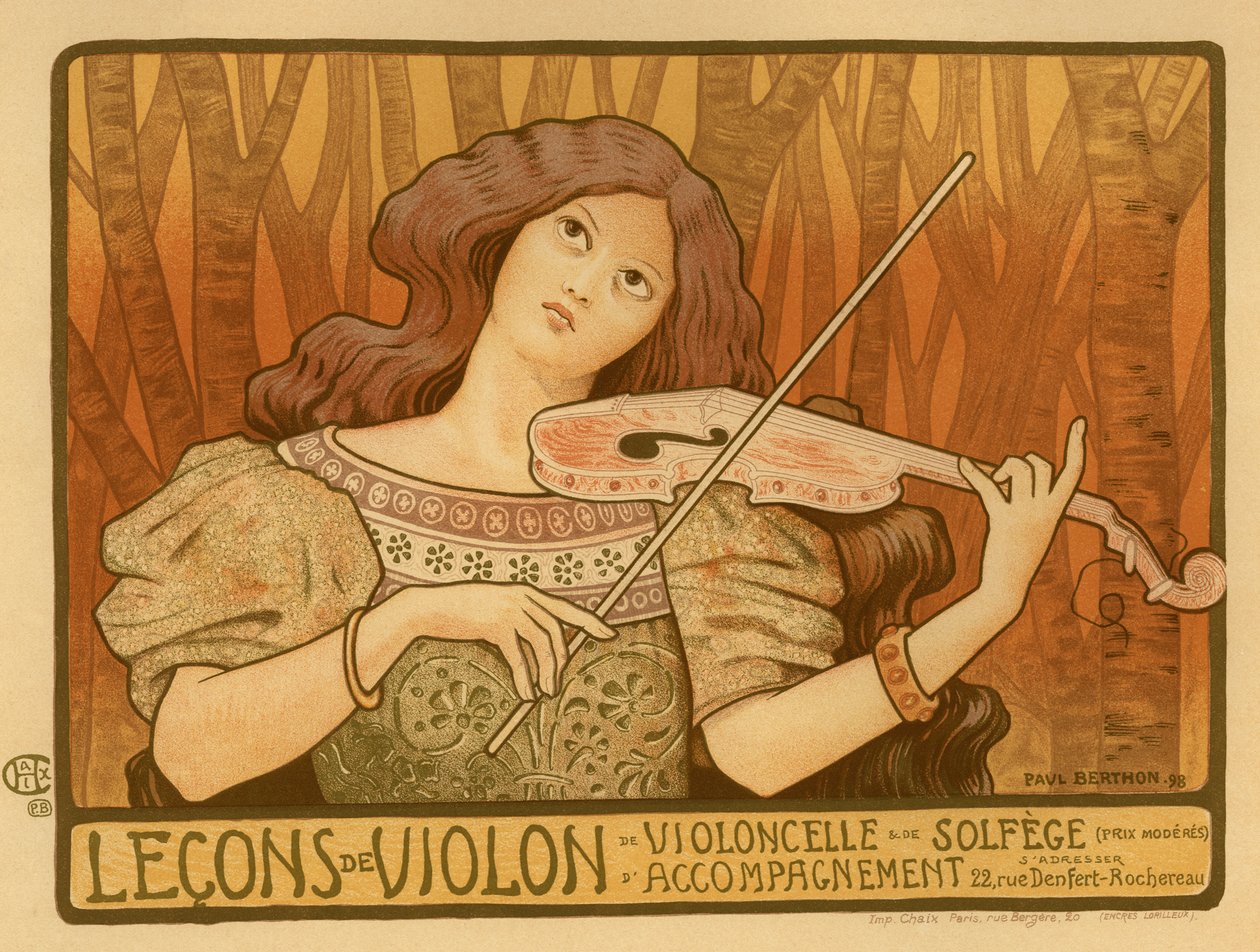 Leçons de Violon Poster, 1898 von Paul Berthon
