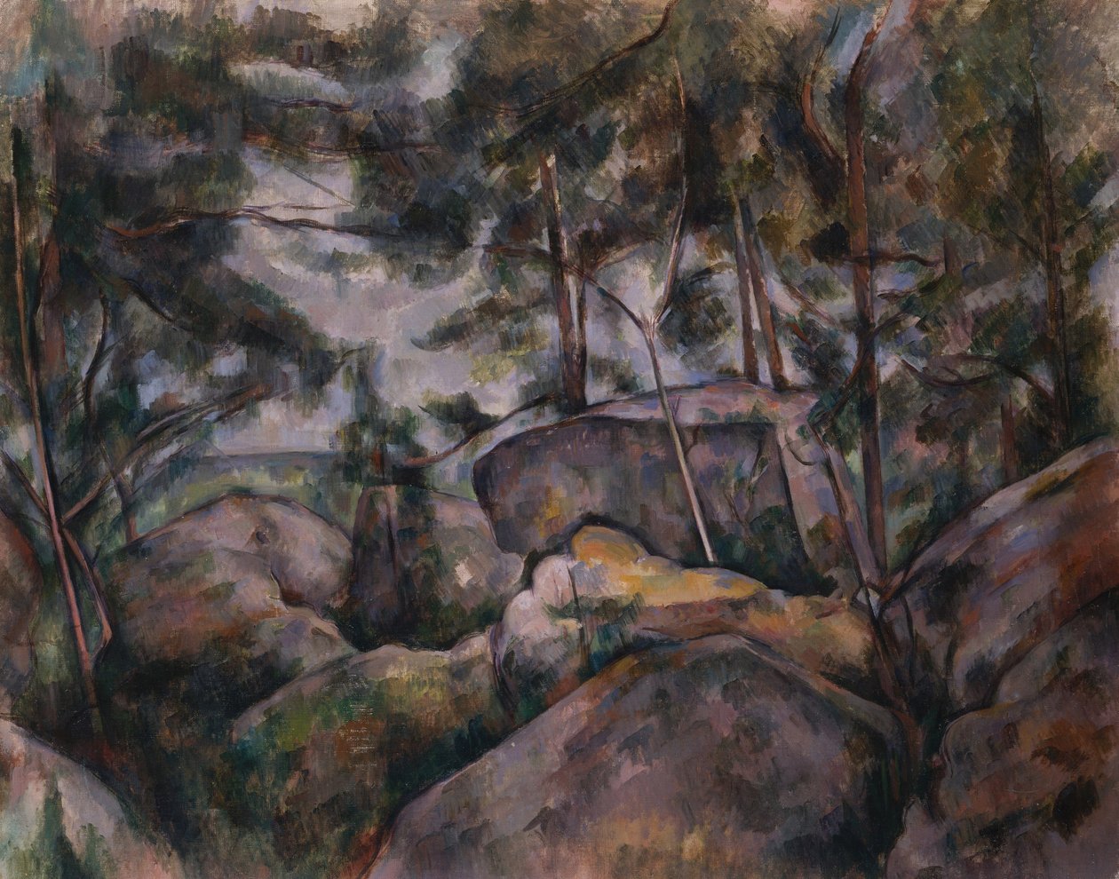 Felsen im Wald von Paul Cézanne