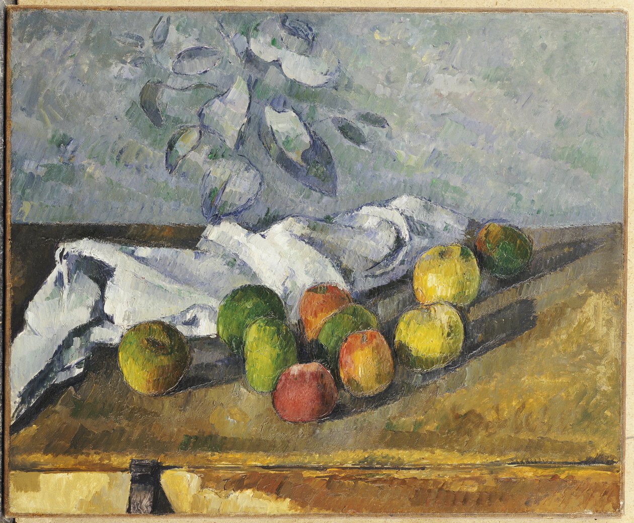 Äpfel und eine Serviette von Paul Cézanne