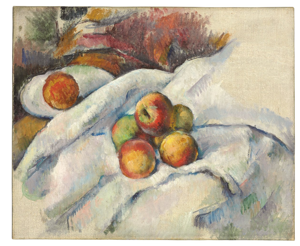 Äpfel auf einem Tuch, ca. 1885 von Paul Cézanne