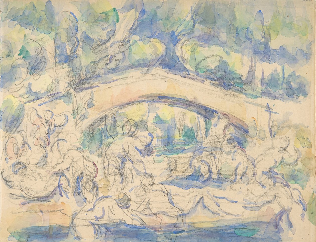 Badende unter einer Brücke (recto), 1900-06 von Paul Cézanne