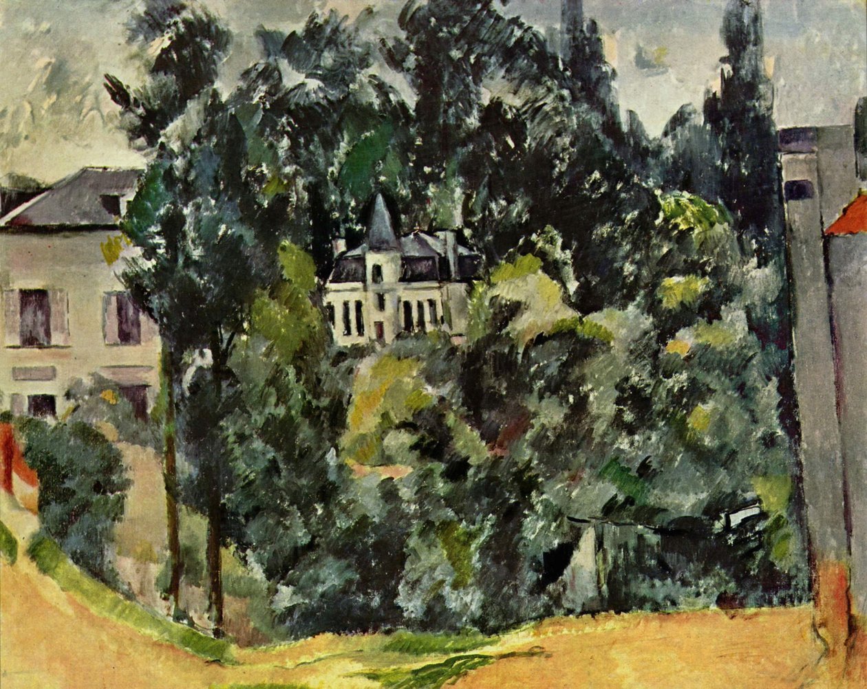 Schloss in der Nähe von Paris von Paul Cézanne