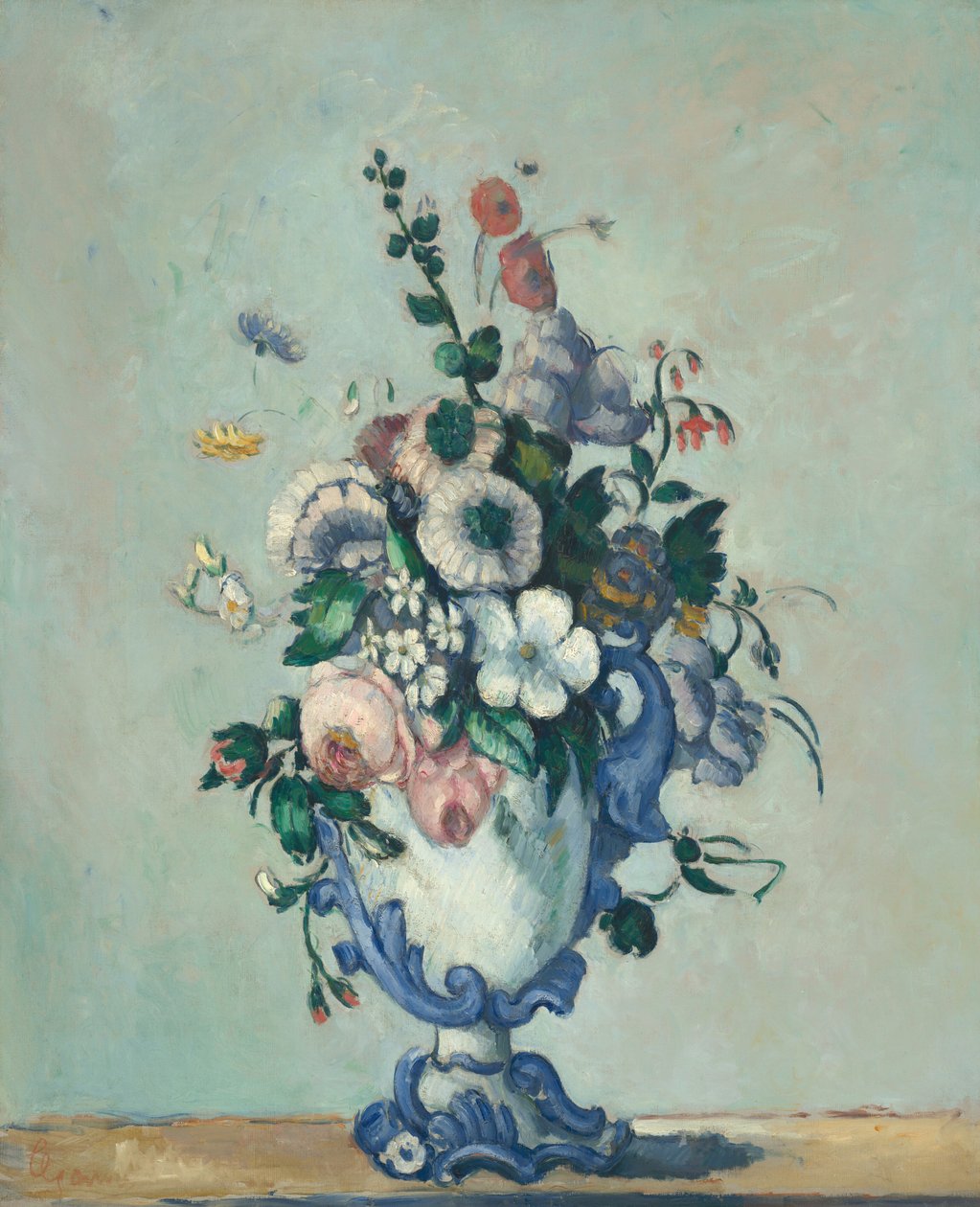Blumen in einer Rokokovase von Paul Cézanne